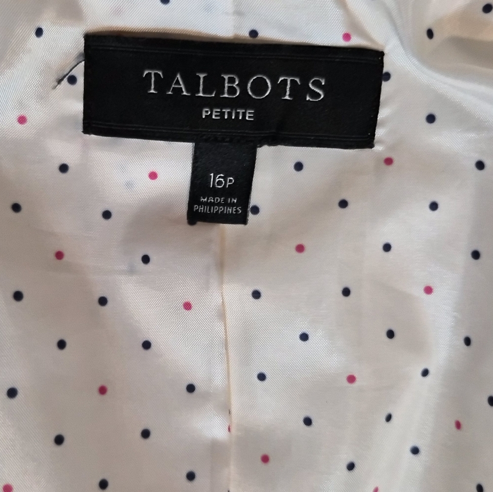 ​Talbots Petites Cream Wool Blend Two-Button Blazer - Ivory - Size 16P - Picture 3 of 8